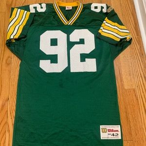 Vintage WILSON Green Bay Packers #92 WHITE Jersey